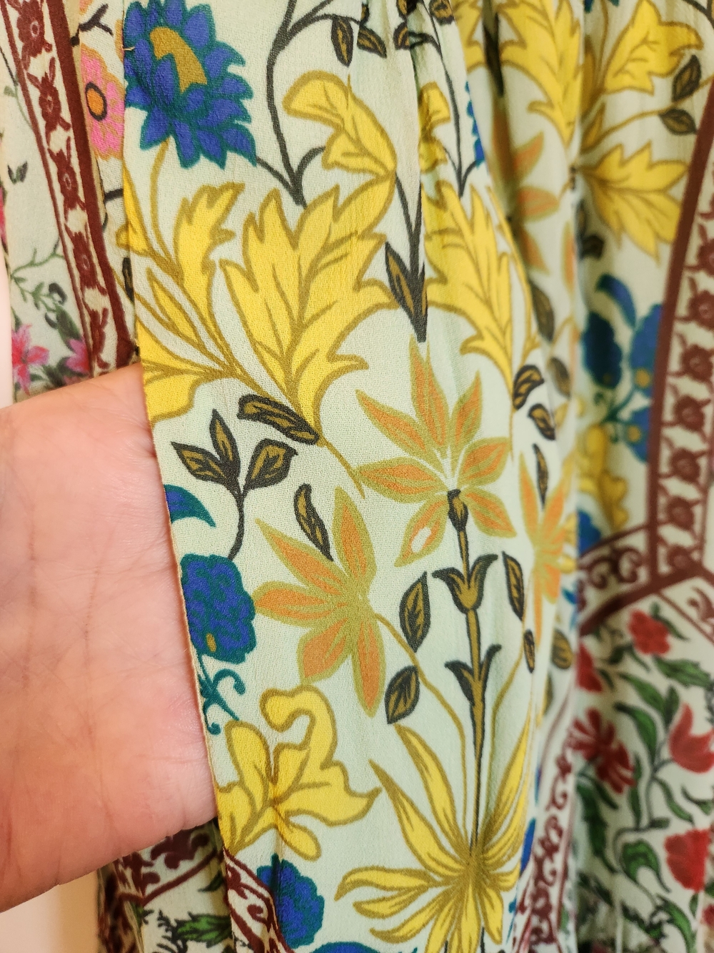 Anthropologie The Somerset Maxi Dress Halter Edition Green Motif Size XL Lined - Picture 9 of 15